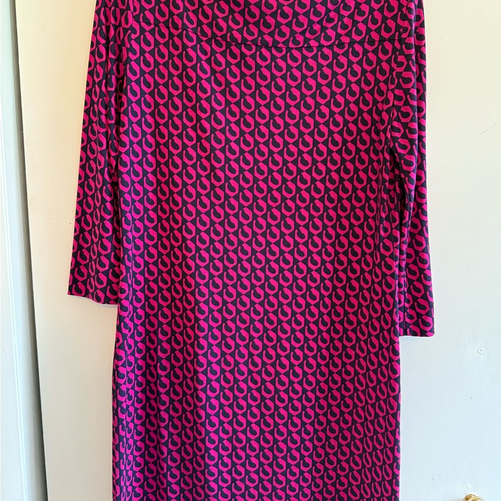Diane von Furstenberg Pink and Black Patterned Dress